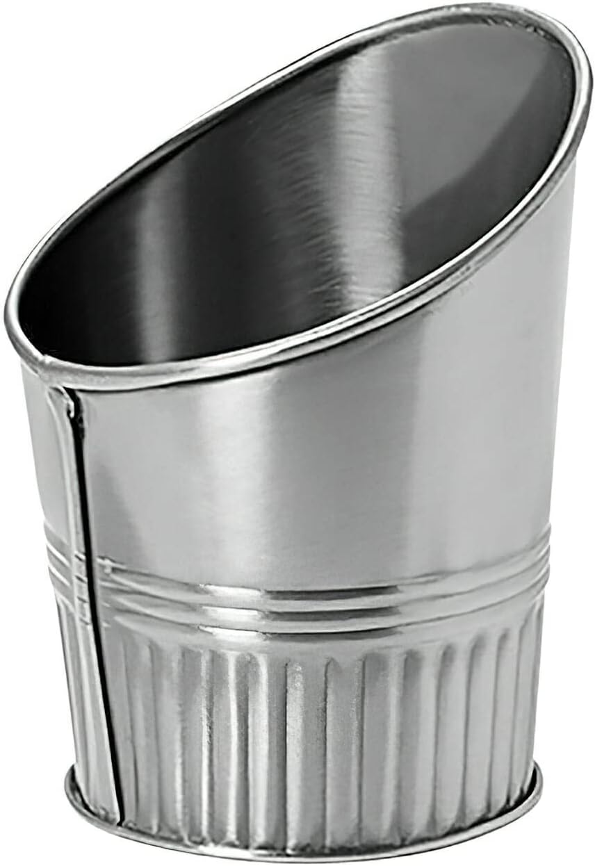 G.E.T. MC-34-SS 3.5" Angled Stainless Steel French Fry Cup