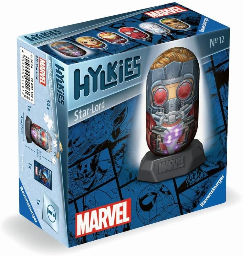 Ravensburger Marvel Hylkies Figures Star Lord - Collectable Toys and Gifts for Kids and Adults Age 6 Years Up - 3D Jigsaw Puzzles - Guardians of The Galaxy