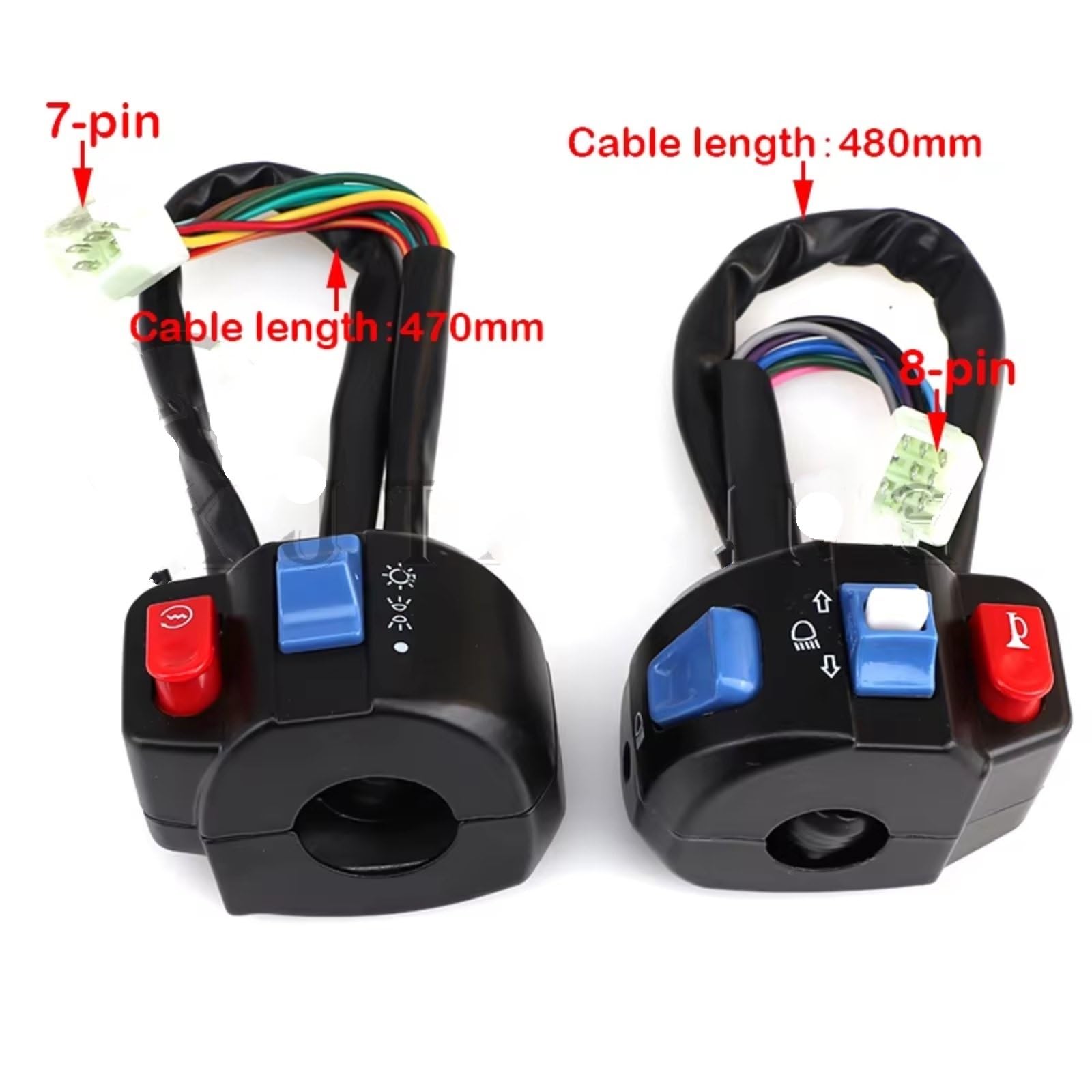 1 Pz 22mm Interruttore Moto Controllo Manubrio Per Di Avviamento Faro Indicatore Direzione Universale Blocco Comandi Moto(Left)