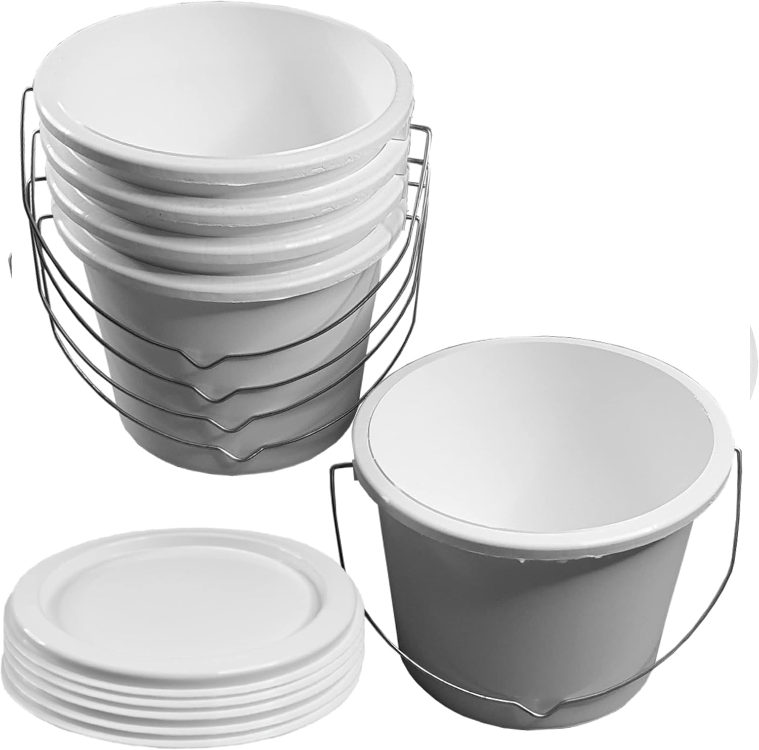 Plastic Paint Kettle Container with Metal Handle and Lid Buckets