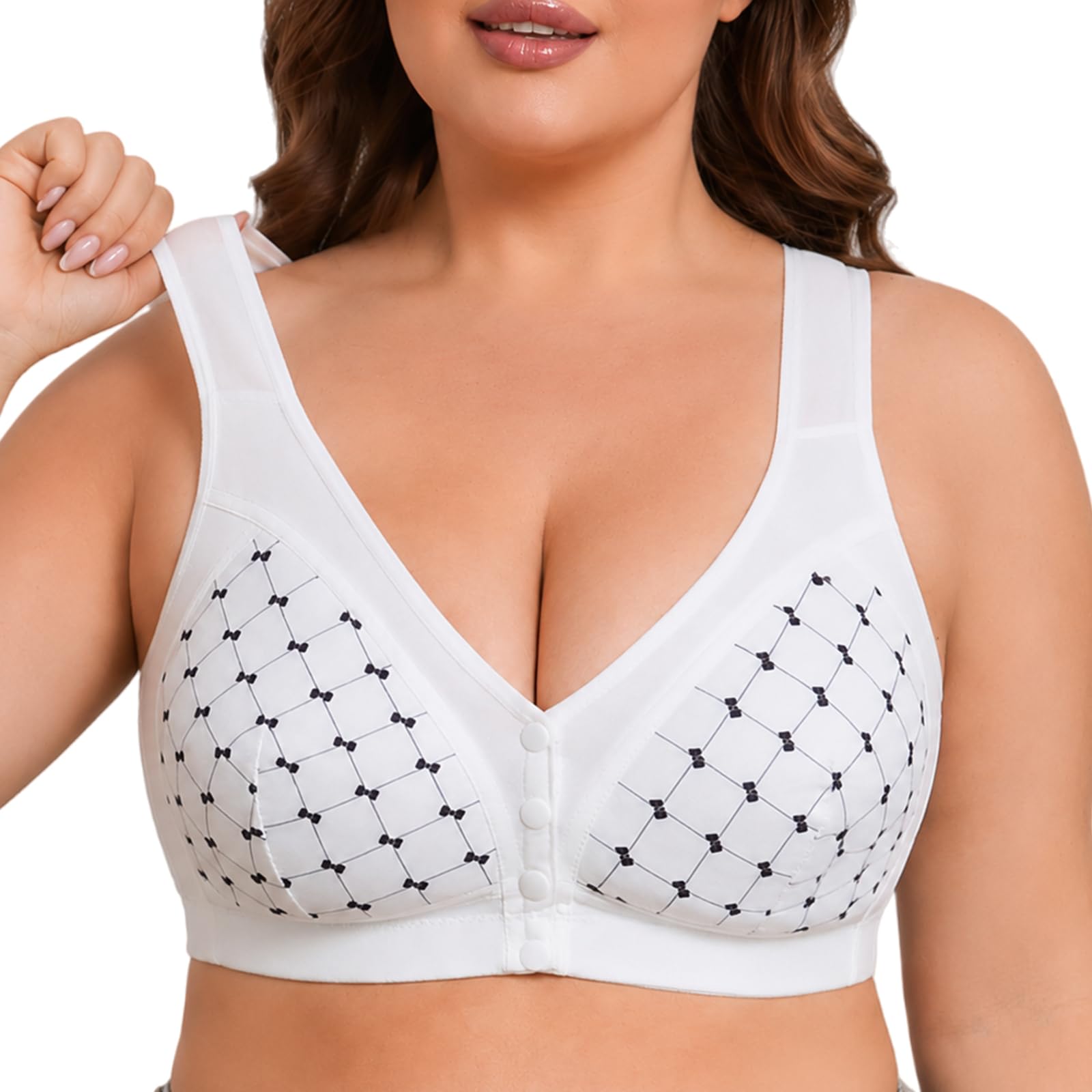Práctico Juego De 4 Ropa Interior Mujer Sujetador Cierre Delantero Top Lactancia Algodon Sujetadores Sin Aros Comodos Reductores Talla Grande Postoperatorio Pecho