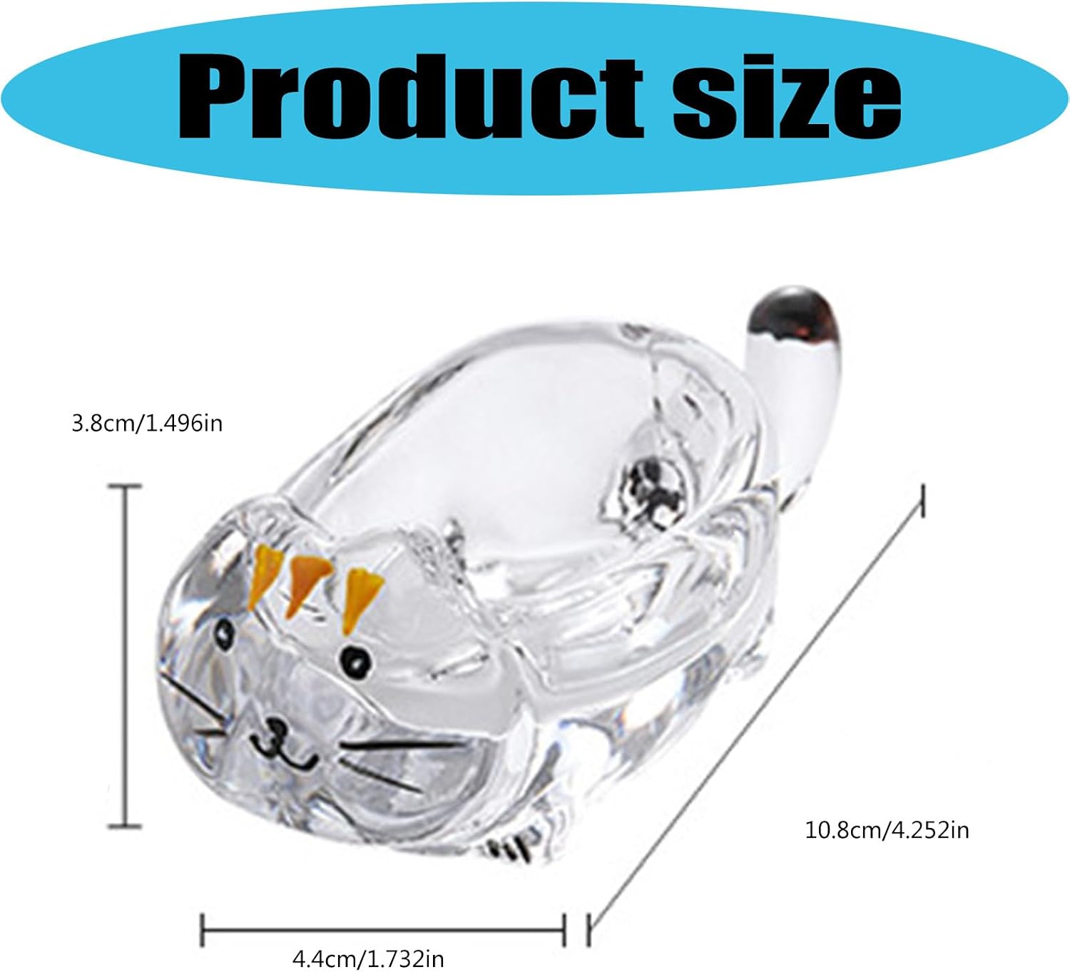 Cats Glass Dipping Bowl, Raised Chopstick Rest for Sushi & Family Meals