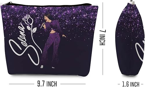 Miniatura 2 de gfuhlre Bolsa de maquillaje para fanáticos de los cantantes, bolsa de aseo de viaje, bolsa de aseo para amantes de la música, regalo de letras de