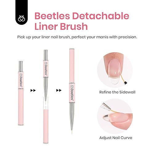 Miniatura 6 de Beetles - Gel constructor sin HEMA, brisa transparente de 0.5 onzas, 7 en 1, para fortalecer el ápice, extensión de espesamiento, bricolaje en casa