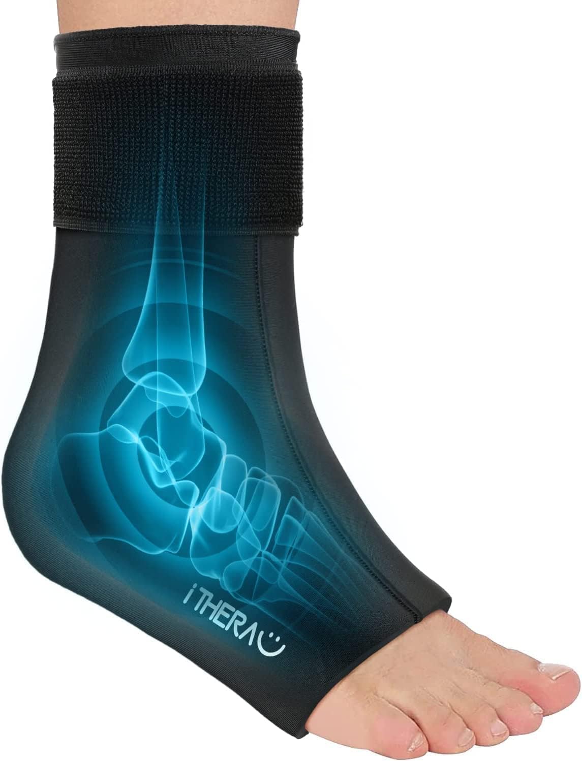 I-THERA-U Calcetines de refrigeración para tobillos, pies grandes, reutilizables, gel Ice Pack, paquete de refrigeración, manguito de enfriamiento para pies para fascitis plantar, esguinces de