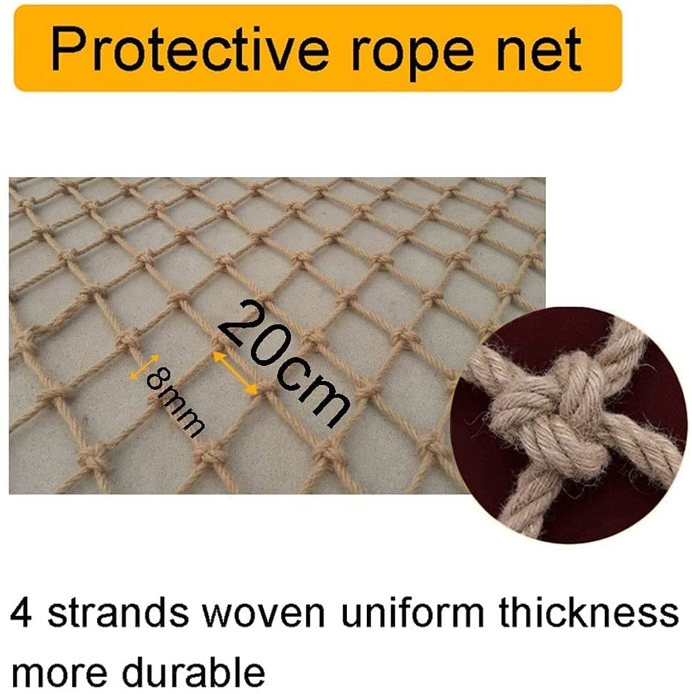 Generico Reti di carico Rete di Sicurezza per Corda di Iuta Resistente Protezione Bambini Corda per Bambini, Rete anticaduta per Balcone Rete a Traliccio per Piante rampicanti con Materiale di Iuta n