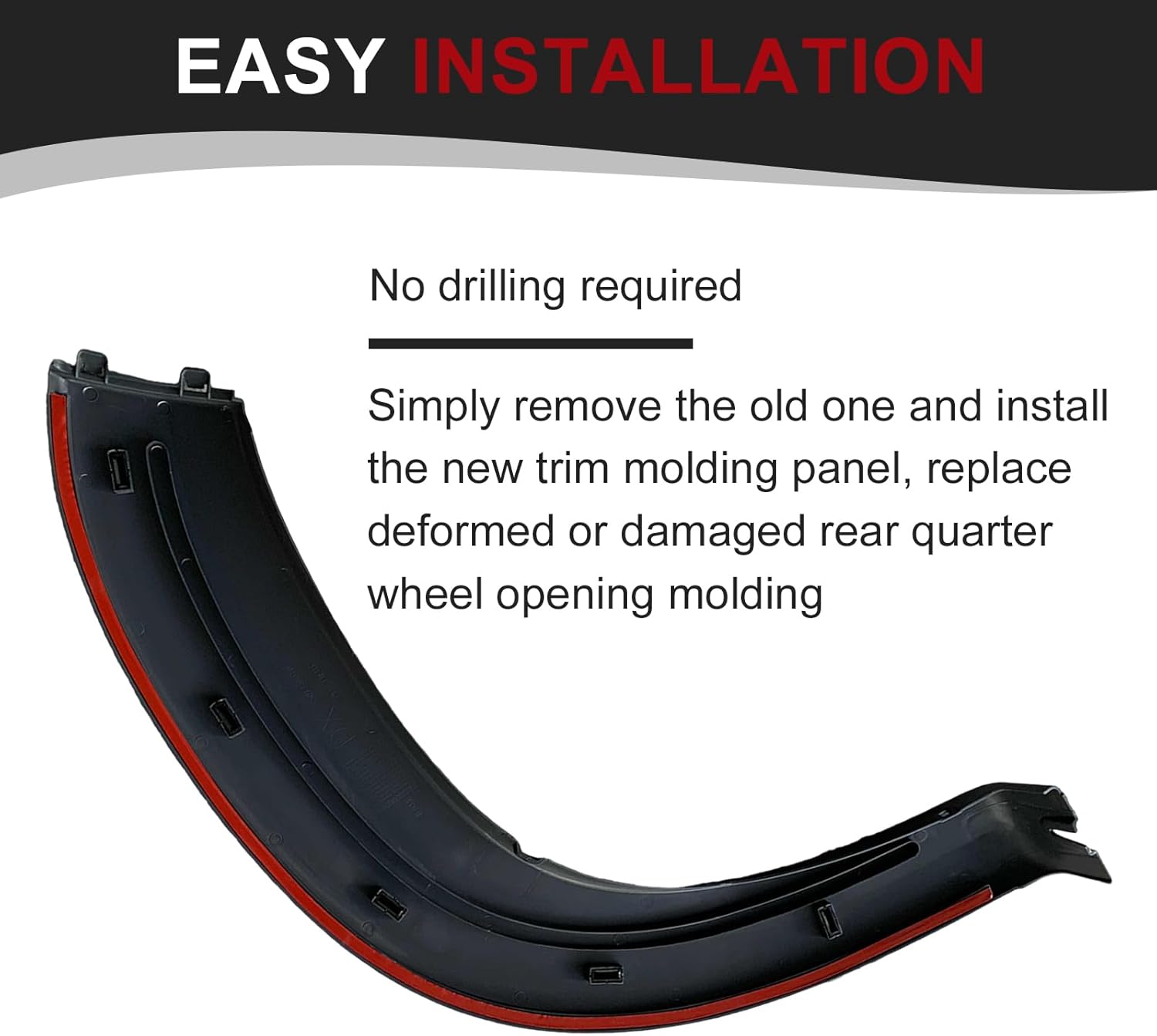 Rear Wheel Trim Fender Flare Molding Panel Quarter Panel Molding Compatible with RAM ProMaster 1500 ProMaster 2500 ProMaster 3500 Cargo Van 2019 2020 2021 2022 2023 2024 5LP20JXWAB (Right)
