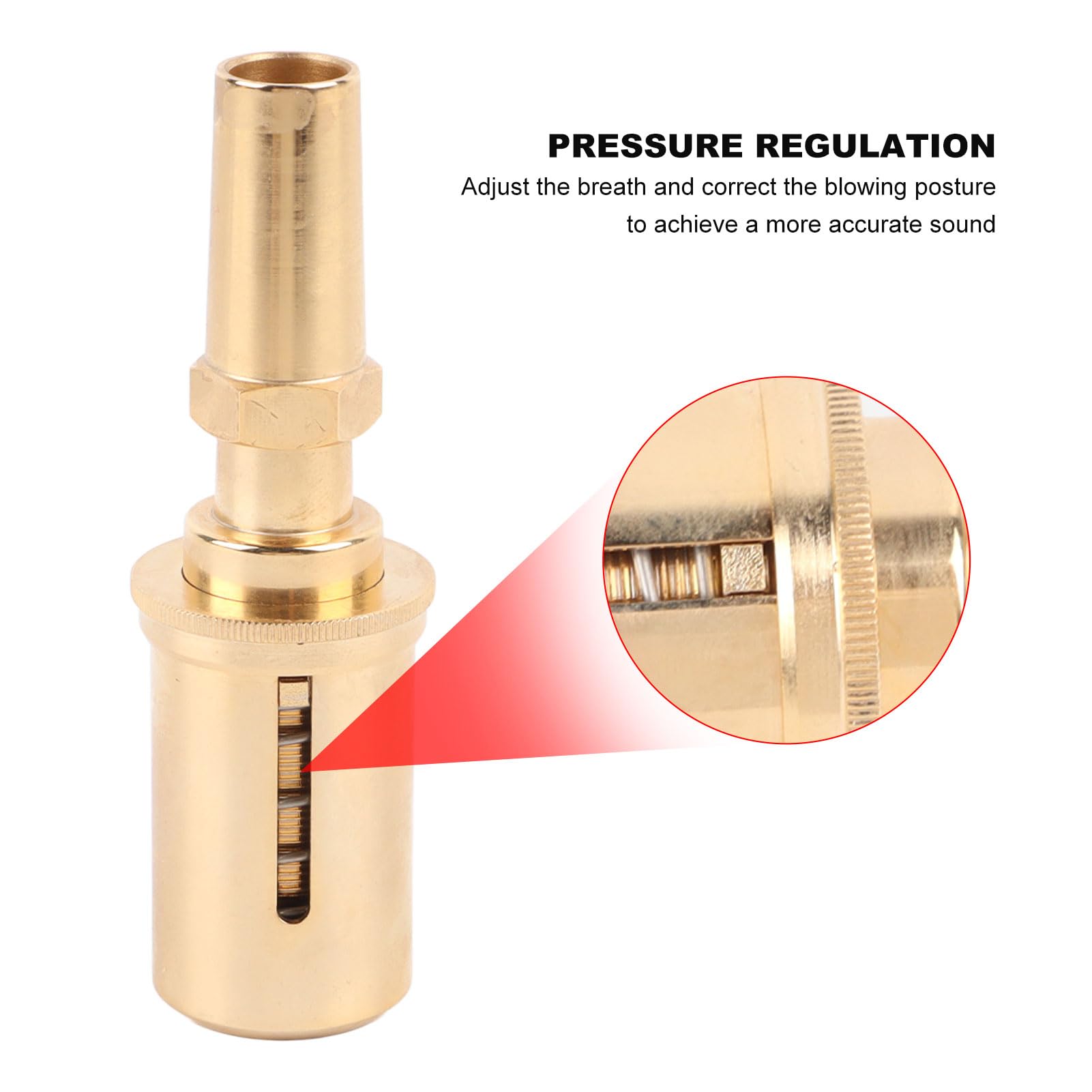 XHTLLO Brass Trombone Pressure Relief Valve, Mouth Strength Trainer, for Improved Performance(Golden)