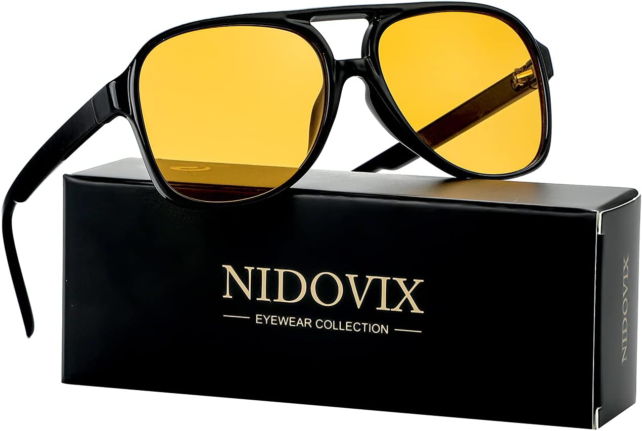 NIDOVIX Polarized Classic Vintage Aviator Sunglasses for Men Women Large Frame Retro 70s Sunglasses - Image 3
