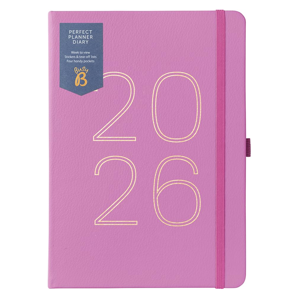 Busy B - A5 Wochenplaner 2026 mit Winterbeeren Einband - Organizer für den Alltag, Januar bis Dezember - Taschen, Aufkleber und Notizseiten - Cleveres Design zur Planung für Arbeit, Zuhause und Schule