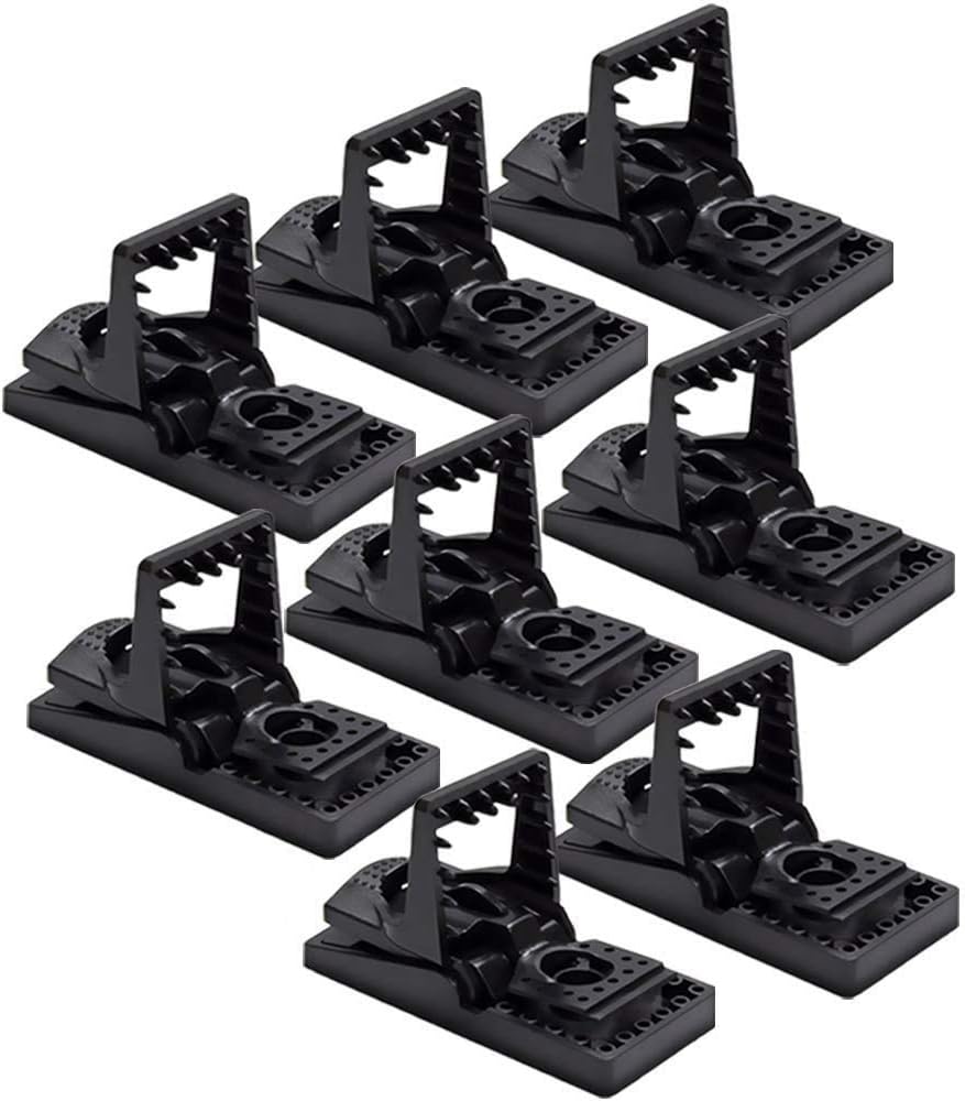 PIC Simple Set Mouse Trap (8-Pack), Reusable Plastic Mouse Traps, Effective Small Mouse Traps, Pesticide-free Mouse Snap Trap, Easy-to-Use Small Mice Traps, Effective House Mice Traps Indoor & Outdoor