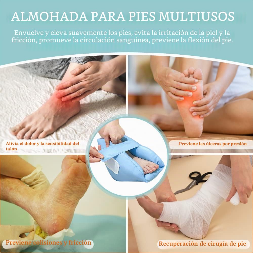 NEPPT Taloneras Antiescaras Par de Almohadillas, Taloneras Para Escaras, Protector Talones, Protector de Pie,Talón o Codo, Alivio de Presión del Dolor de llagas y úlceras