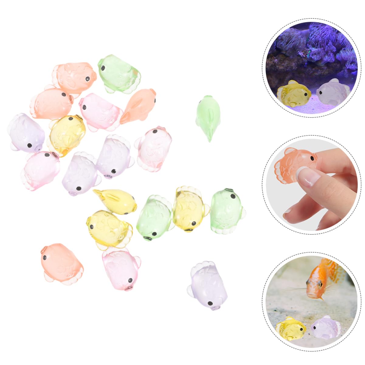Happyyami 160piezas Miniaturas De Peces De Resina para Decoración De Acuarios y Paisajes Marinos Adornos De Animales Oceánicos