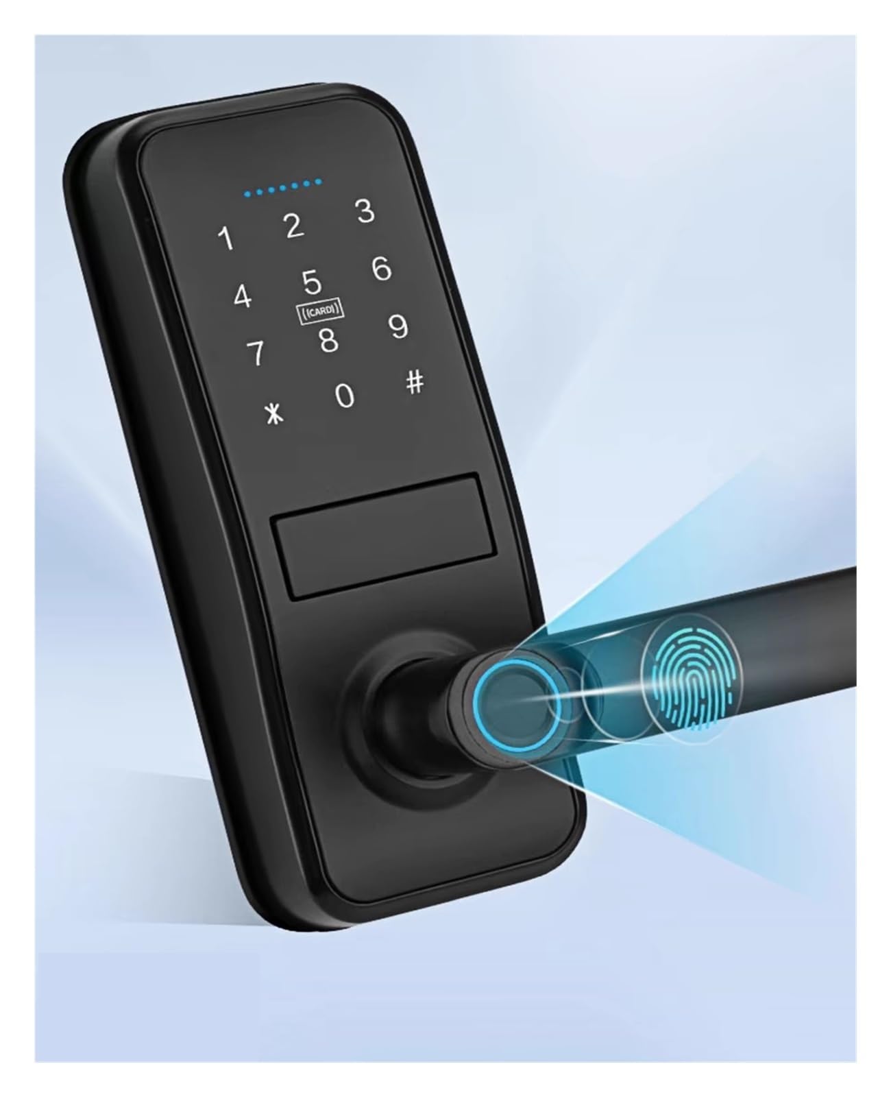 Cerradura de puerta inteligente con teclado de huellas dactilares con asa, entrada sin llave, cerradura electrónica de fácil instalación para oficina