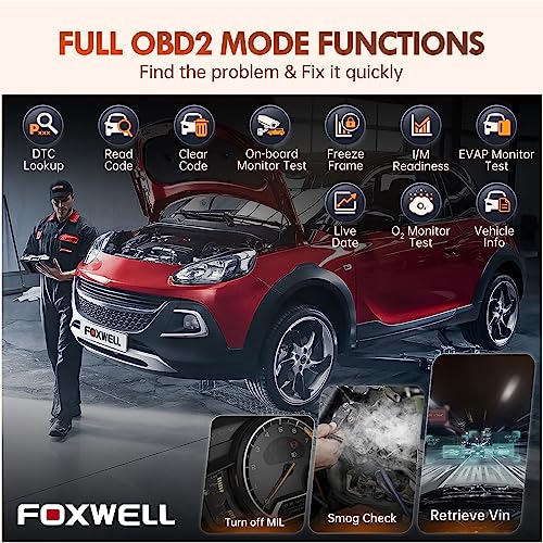 FOXWELL NT624 Elite OBD2 Scanner Upgraded from NT614Elite & NT604Elite Code Reader, All-System OBD2 Scan Tool, 8 Advanced Reset Functions, AutoVIN, Live Data, Lifetime WiFi Free Updates