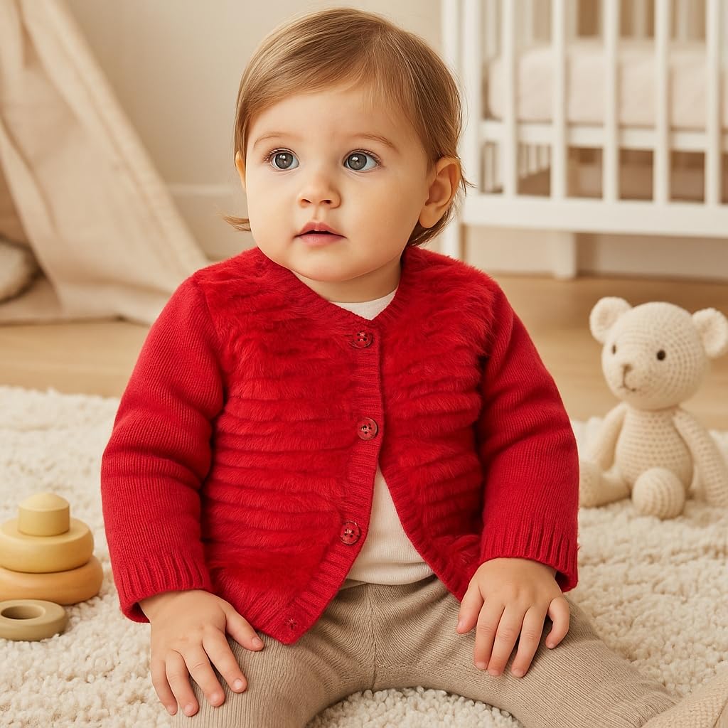 2313 elegancki kardigan dziecięcy Tricot dla niemowląt, z falbankami, idealny na jesienne i zimowe sukienki, uroczystości i chrzciny