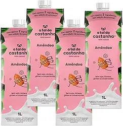 Leite de Amêndoa A Tal da Castanha - 4 unidades de 1 litro
