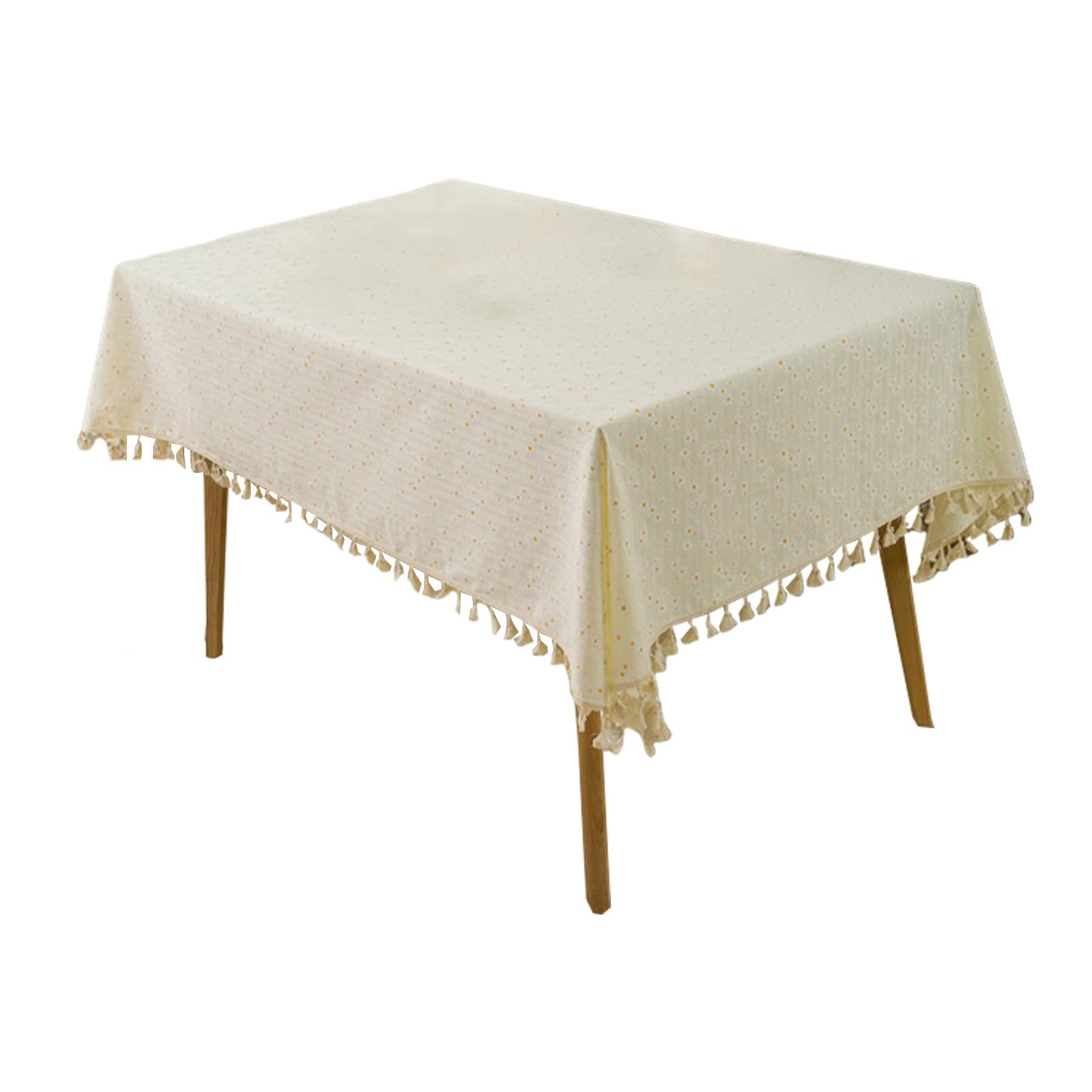 Jazuaiao Dining Tablecloth Cotton Linens Rectangular Table Towel Water and Stain Resistant for Long Use Cotton Linens Tablecloth