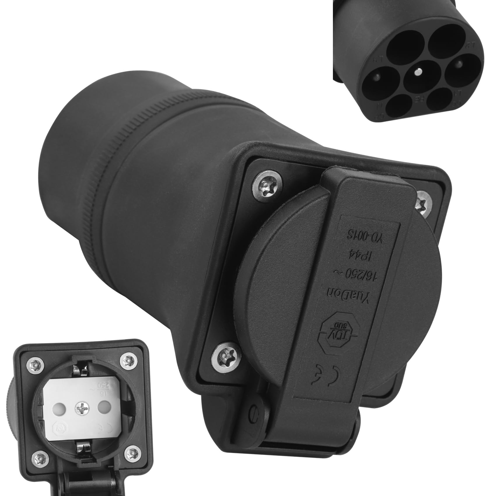 Typ 2 auf Schuko Adapter, 16A EV Kabel Ladegerät auf Schuko Steckdose für Elektromotorräder Elektromotorräder E-Bikes, IEC 62196 Typ 2 Station Entlader