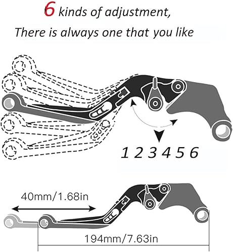 Miniatura 5 de Motorbike Drum Brakes Motorcycle Handle Levers Brake Clutch Lever for Yamaha XT660R XT660 R 2004-2016 Reservoir Levers (Color  A)