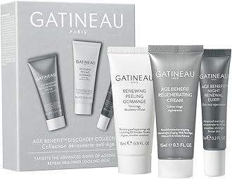 Gatineau - Age Benefit Discovery Collection - Face Cream, Peeling Exfoliator & Night Renewal Elixir, Travel or Trial Gift Set