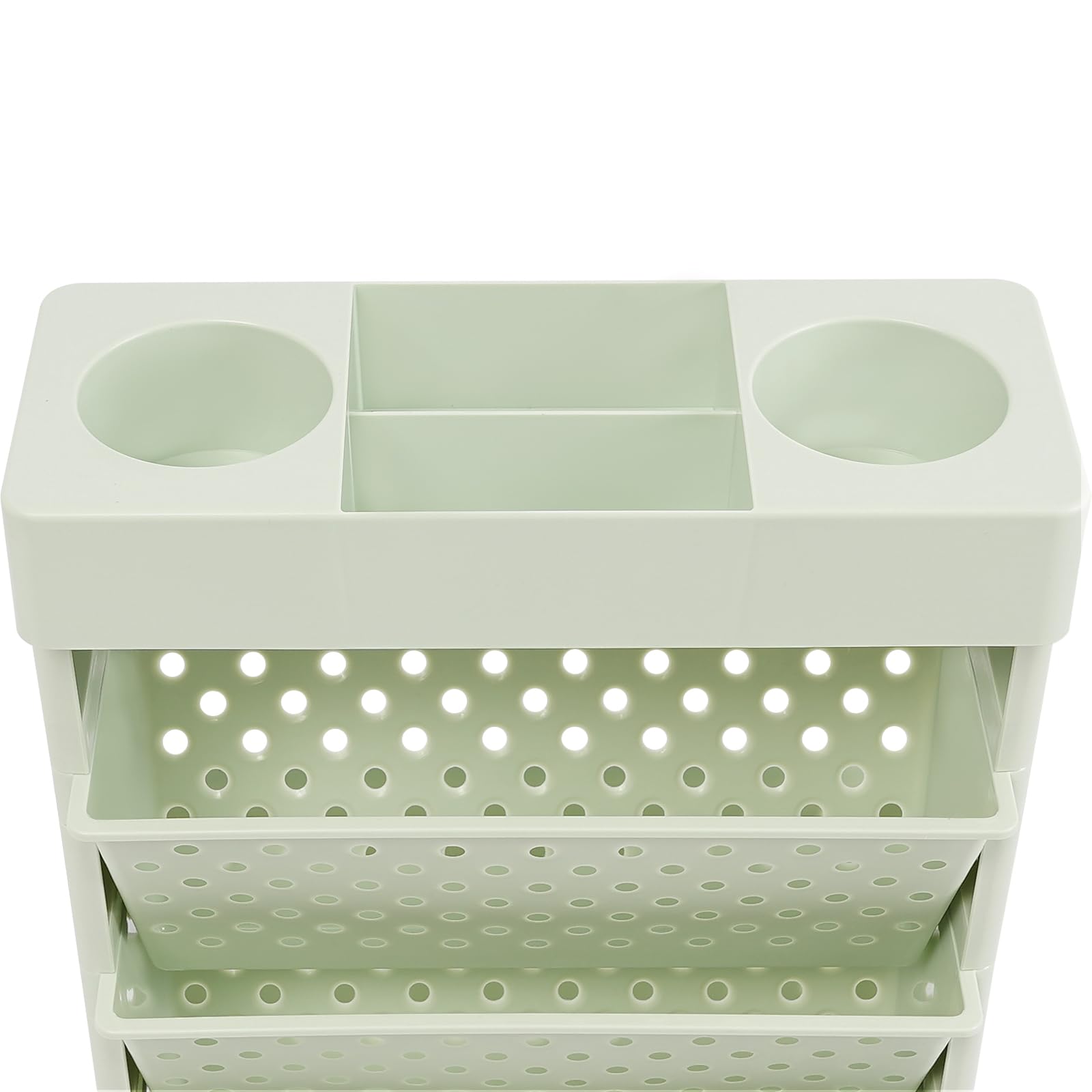 Carrito de almacenamiento rodante de 5 niveles, organizador verde para suministros escolares, documentos, tazas y papelería de oficina, solución de almacenamiento versátil para el hogar y la oficina