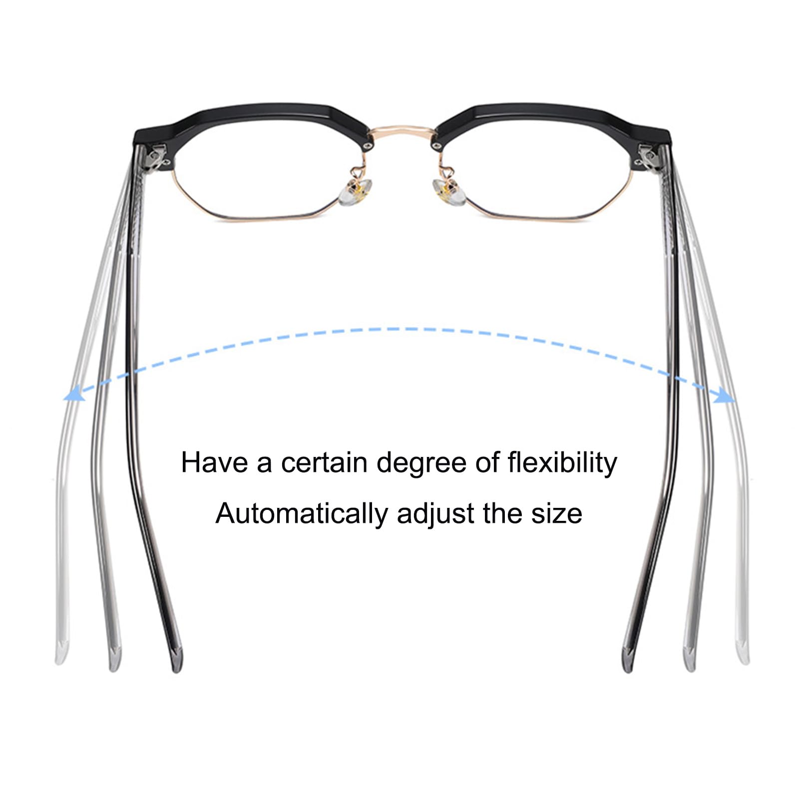 Blaulichtfilter Brille Für Herren Computerbrille TR90 Halbes Bild Anti Blaulicht Anti-Müdigkeit Blue Light Blocking Glasses Ohne Stärke Für PC TV Tablet Unisex,A