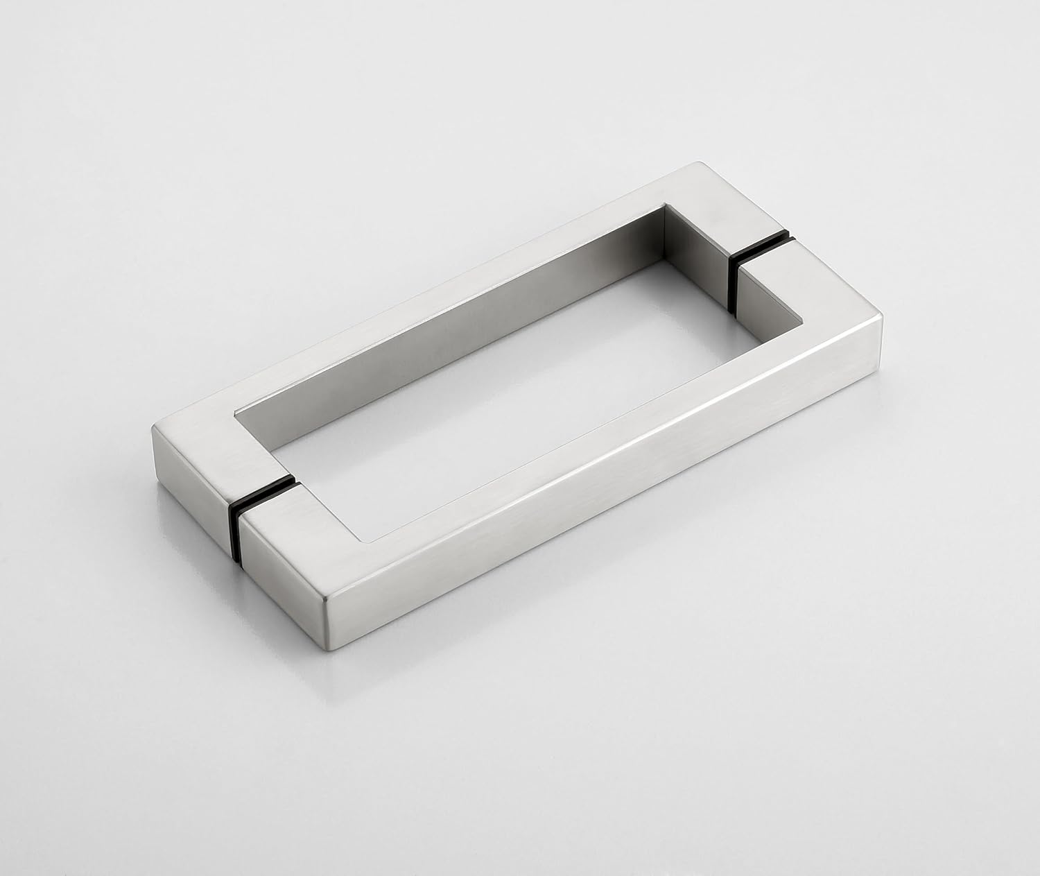 Glass Shower Door Handle 8 inches Back to Back Square Corner 304 Stainless Steel for 1/4" to 1/2" Thickness Glass - Brushed Nickel