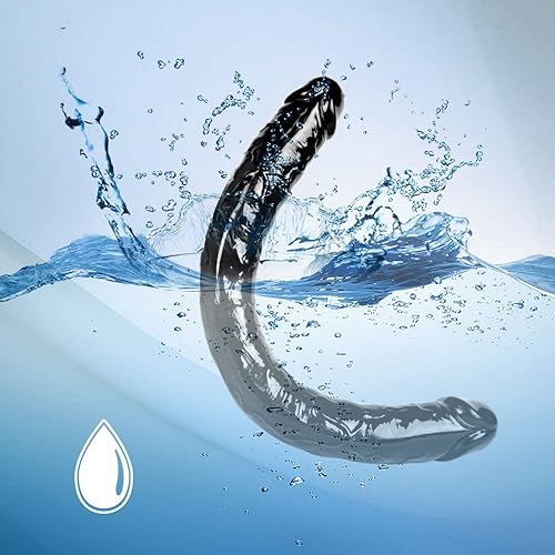 Miniatura 6 de Consolador doble negro realista, 13.3 pulgadas de largo, 1.4 pulgadas de diámetro, consolador anal grande con venas y glande para mujeres, hombres y