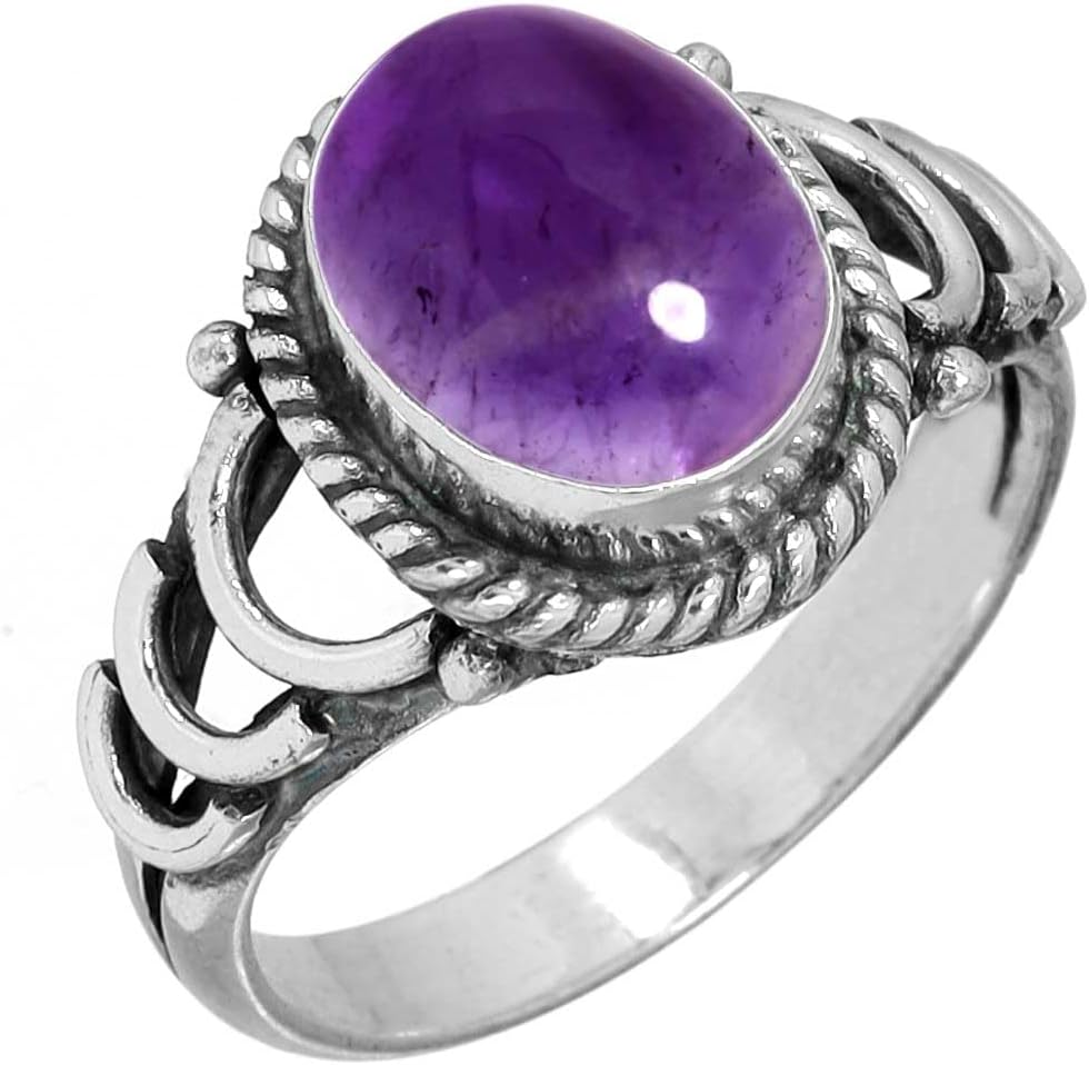 JEWELOPORIUM Boho Handmade Jewelry Natural Gemstone Tiger Eye, Turquoise, Moonstone, Carnelian Oval 925 Sterling Silver Overlay Ring For Women