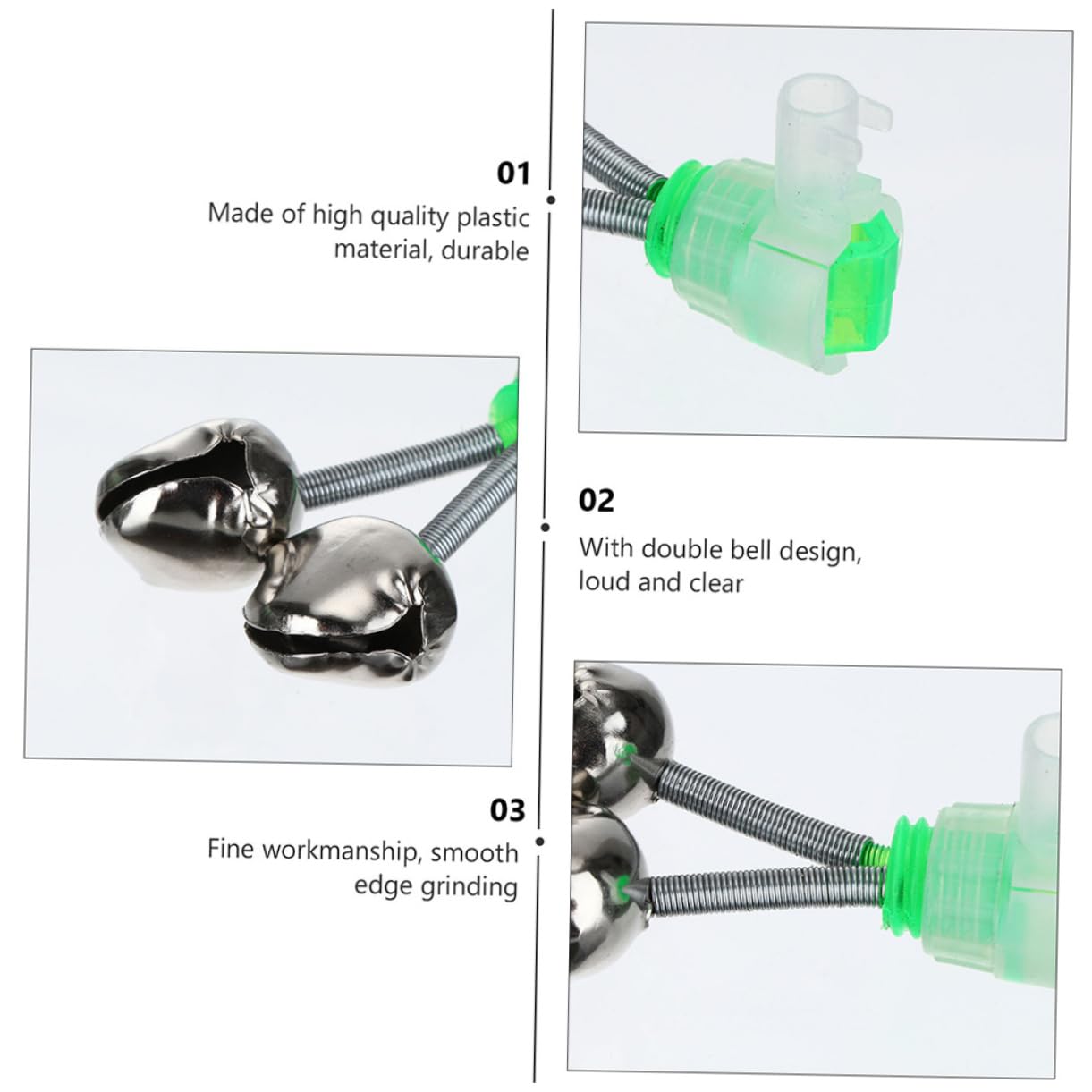 ifundom Night Fishing Alert Bells 10pcs Fishing Rod Clip-on Bells Fish Bite Alarm for Gear