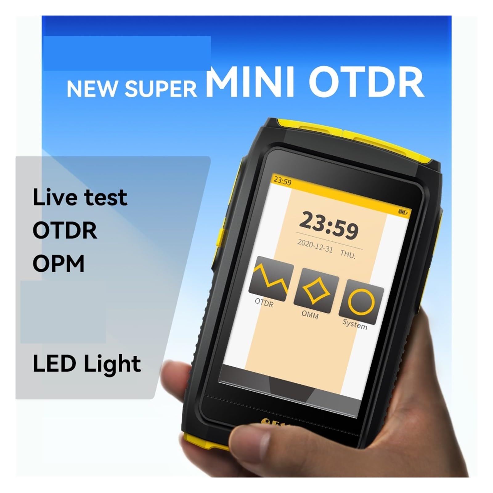 Tester kabli sieciowych, OFW OTDR FWT-100 Aktywny Test Światłowodowy Na Żywo 1550nm 20dB 80KM Reflektometr Otdr Ekran Dotykowy OPM Tester(FWT 100 S5L(APC))