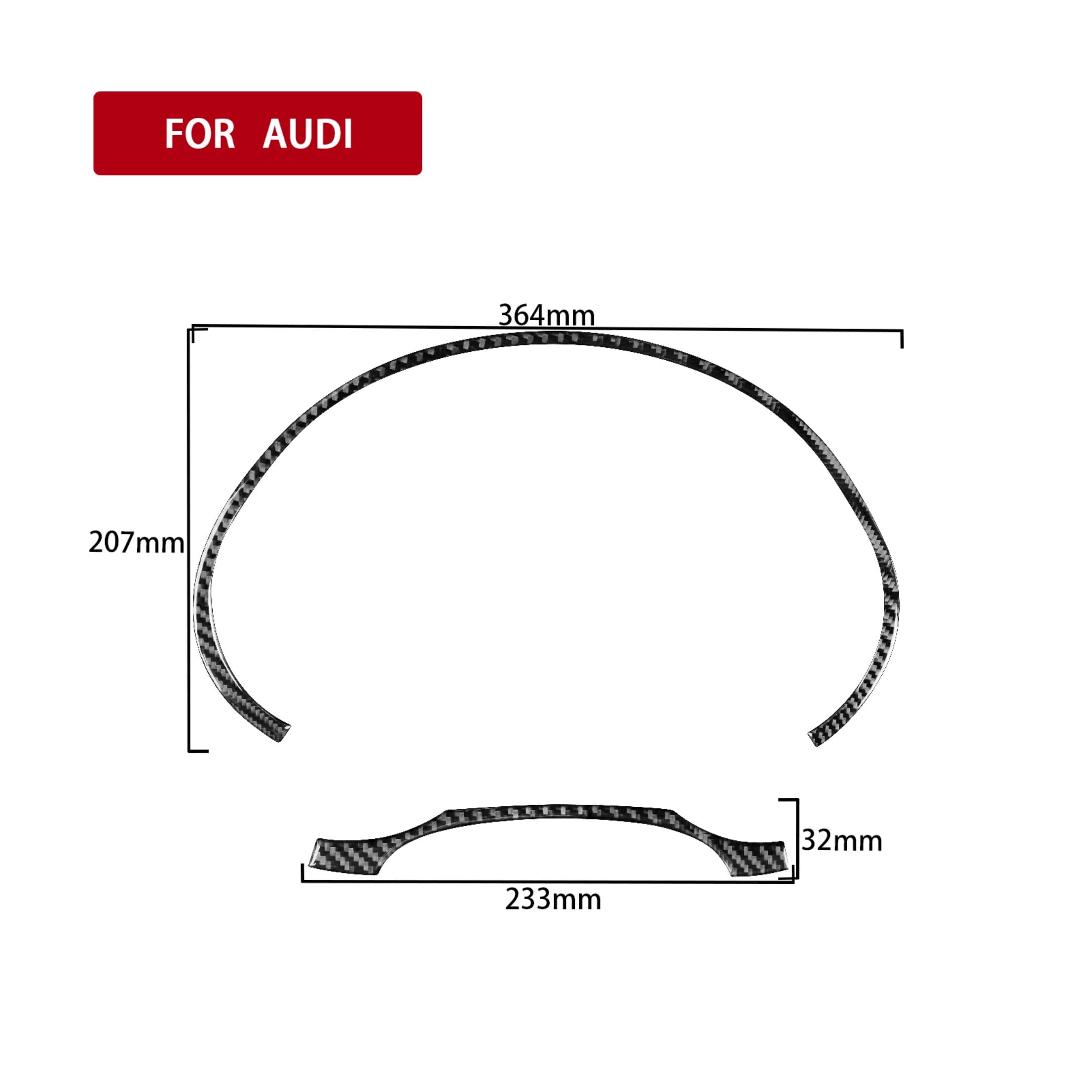 Accessoire de voiture en fibre de carbone compatible avec Audi A3 S3 8V 2013-2019 (panneau de compteur de vitesse, tachymètre 04)