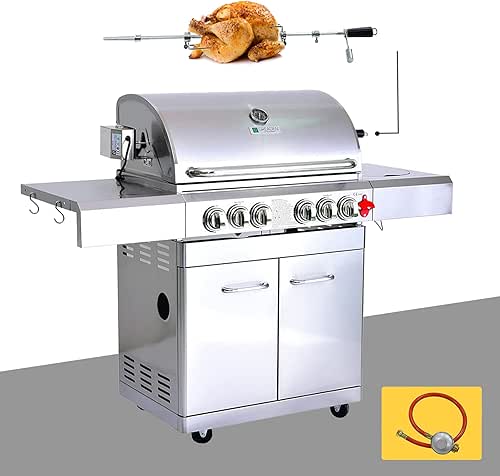 GREADEN BBQ Grill Barbecue à Gaz Inox DÖNER Puissance 22KW