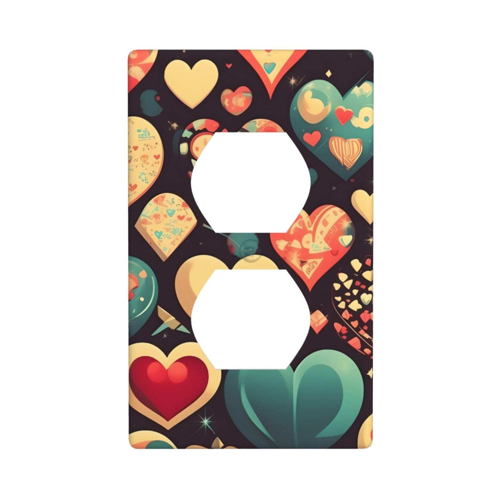 Heart Crush Flower Unbreakable Polycarbonate Switch Plate-1 Gang Screwless Wall Plate for Home Office
