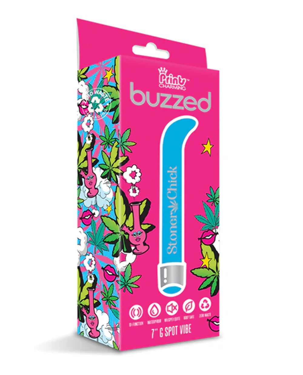 Global Novelties Prints Charming Buzzed G Spot Vibe Stoner Chick Blue 19 cm