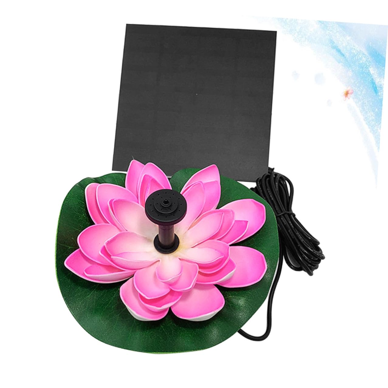 Outanaya Pompa per Fontana Pannello Solare a Forma di Loto in Plastica, Funzionamento Automatico e Design Galleggiante la Decorazione del Giardino la Circolazione Dell'acqua Durante