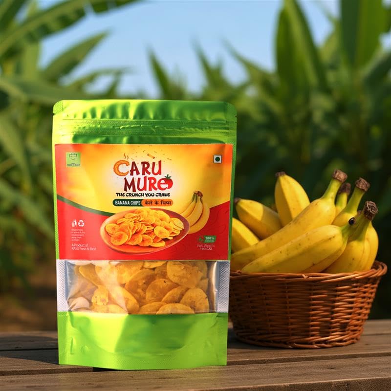 RASA FRESH N BEST ; PACKED FRESH AND BEST Banana Chips Fried in Coconut Oil | Traditional Thin Crunchy Crispy Kerala Snack | Healthy Tea Time Chips | No Preservatives 400g (100g x 4 Packs)-image-7