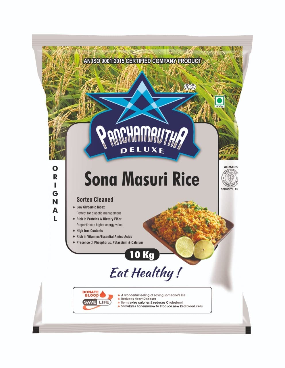 Jay Kisan Sona Masuri Steamed Rice 12 Months Old Aromatic Rice High Nutrients and Vitamins Traditional Aroma Rice | Easy to Cook (10 Kg) (B0BY5643BN) Amazon Price History, Amazon Price Tracker