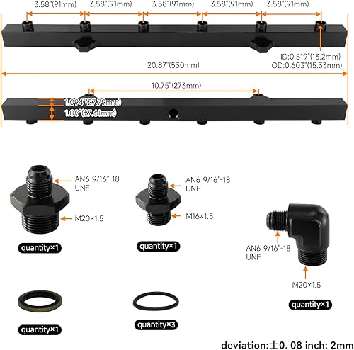 Miniatura 6 de Carril del inyector de combustible de alto flujo para BMW Serie 3 E36 E46 M50 M52 M54 325i 328i 323i M3 Z3 E39 528i Motor 6 Cilindro