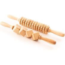 Tuuli Anti Cellulite Massage Set Massager 2 x 40 cm Roller with Handle Maderotherapy Wooden