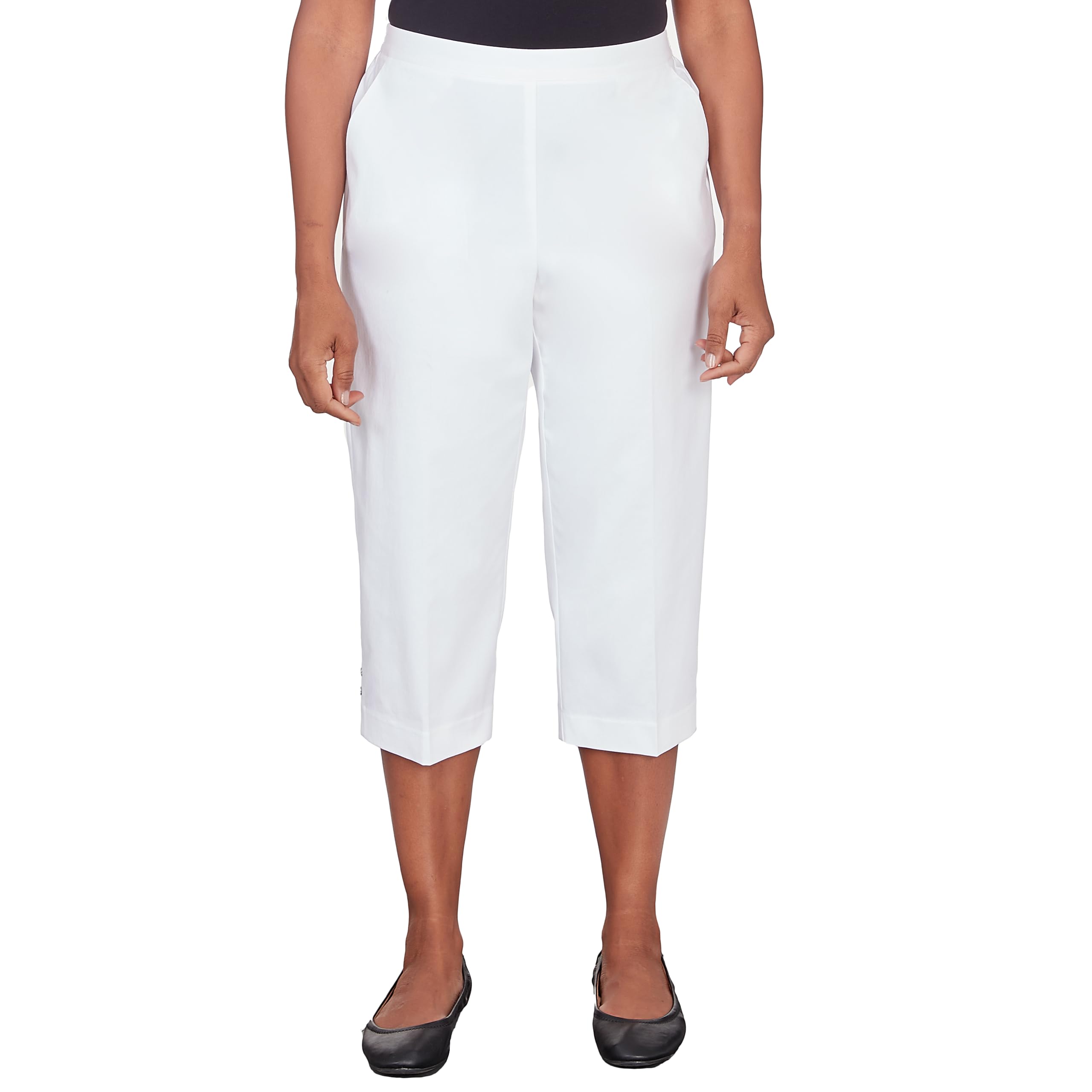 Denim Twill Denim Split Hem Capri Pant