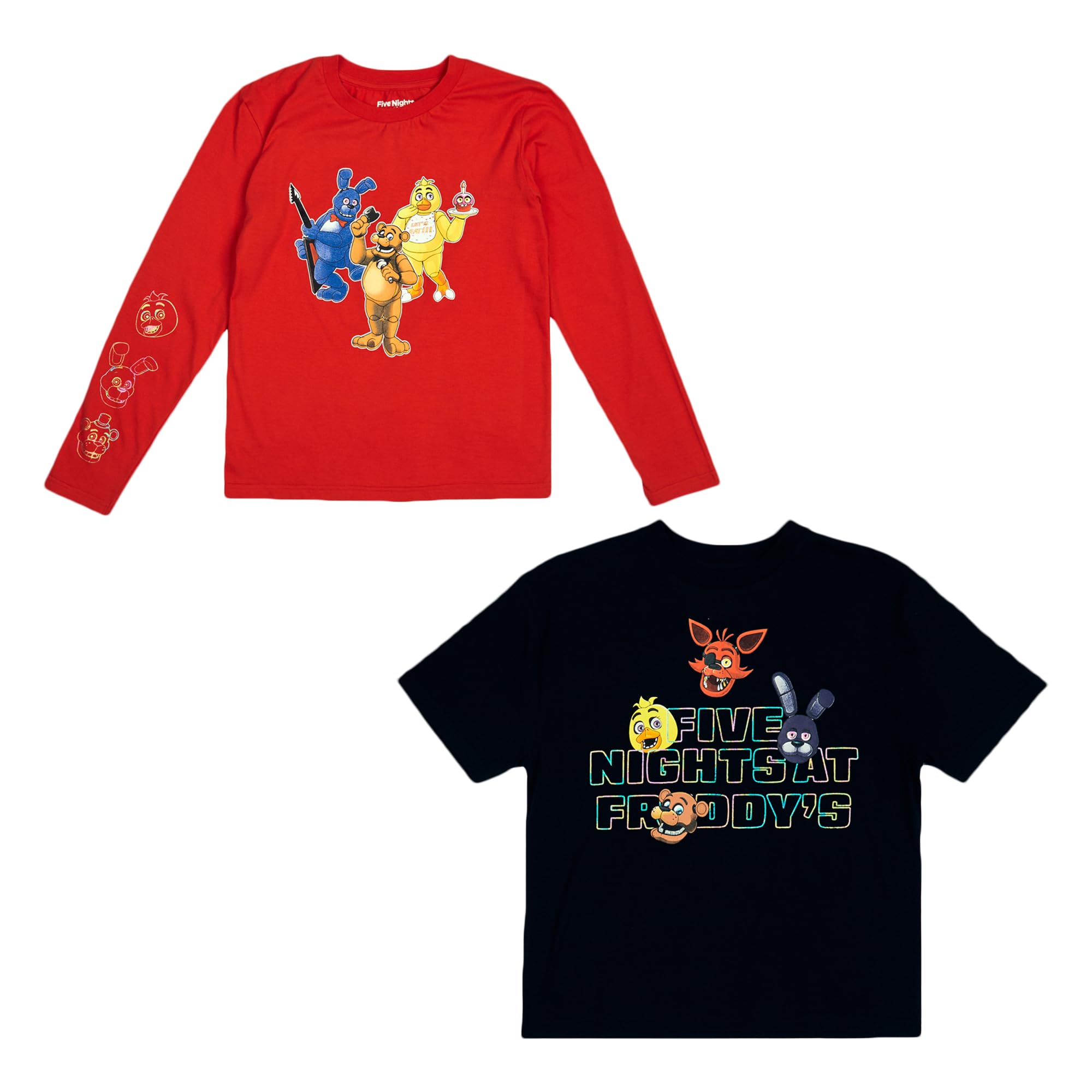 Five Nights at Freddy's Character Art Boy's 2-Pack Long Sleeve & Short Sleeve Tee Combo Set