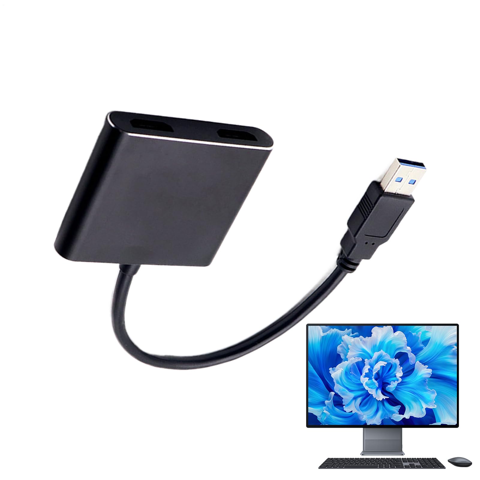Adaptador USB a HD portátil en aleación de aluminio para duplicar pantalla de ordenador 8