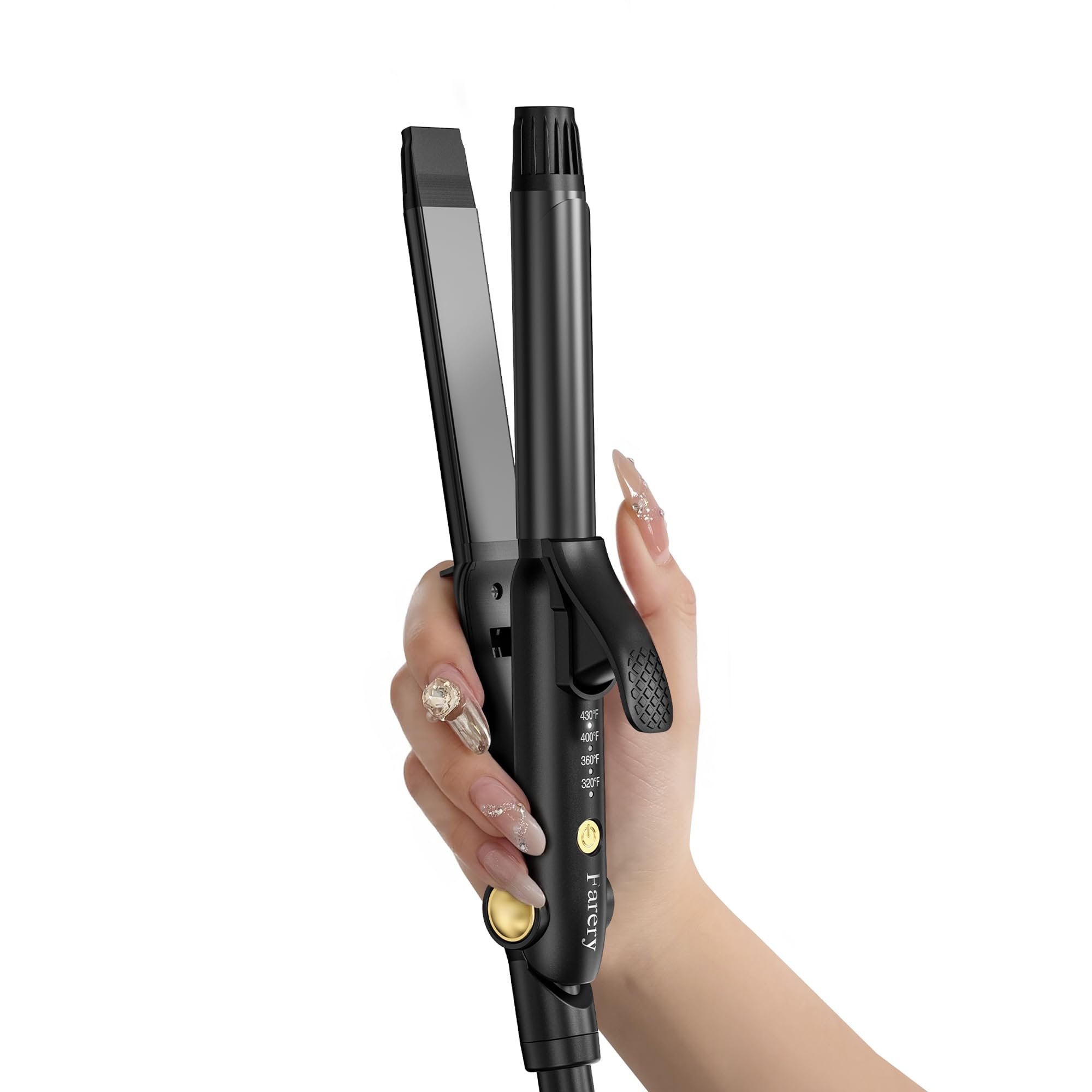 Farery Travel Curling Iron 1 Inch Flat Iron 2-in-1 Europe Compact Travel Size Dual Voltage Mini Hair Straightener