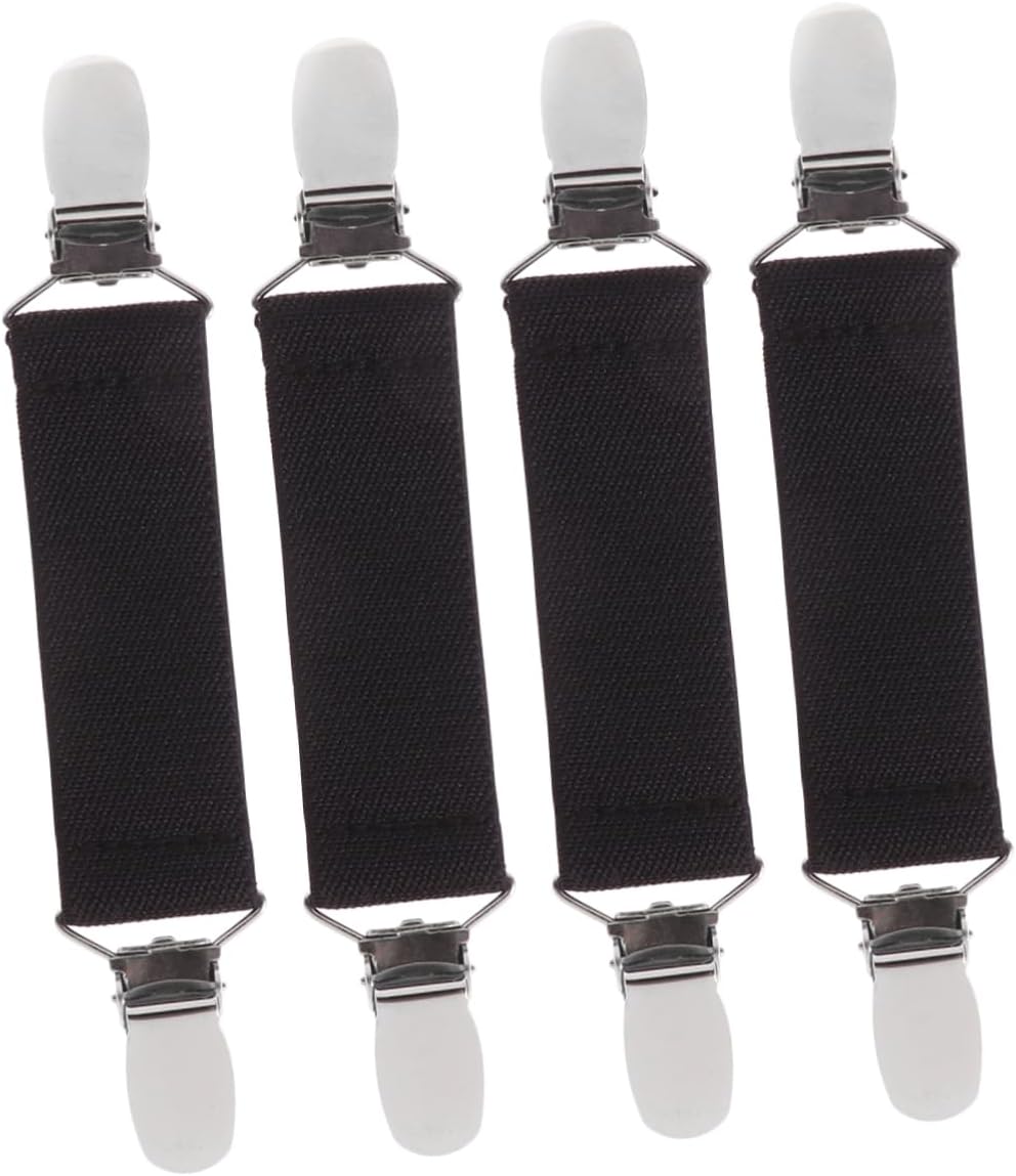 Unomor Bed Sheet Clips 4pcs Fixed Buckles Elastic Grippers Belt for Non-Slip Fastener and Bed Sheet Griers