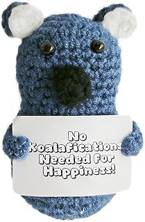 Positive Crochet Animal,Emotional Support Crochet Koala with Positive Affirmation Card,Suitable as a Gift for Friends,Colleagues,Family,Home Office,Desk Car Interior Decoration