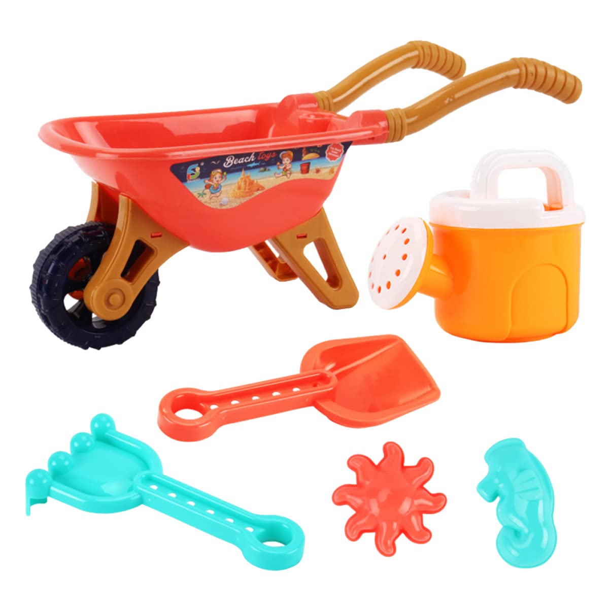 Alasum 1 set 6 pcs Truck and Random Tool Molds| Girls- Seaside Funny - Orange Boys Wheelbarrow & Practical Girls Toddlers Children Toys Color in for Molds Interesting Watering Colors