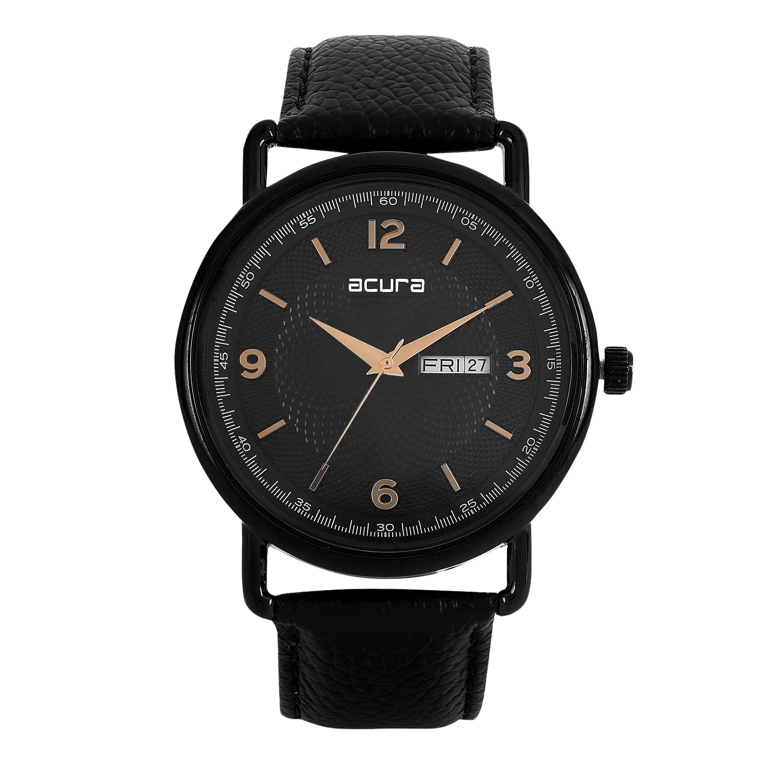 Acura Analog Watch for Men & Women. Classy, Trendy, Elegant Unisex Watches. Round Fine Crafted Black Dial with Black Leather Strap (B09SZB1DKT) Amazon Price History, Amazon Price Tracker