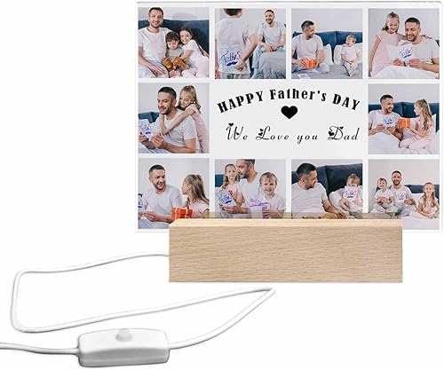 Miniatura 2 de DIYKST Regalos de cumpleaños para el día del padre para papá, marcos personalizados con fotos para papá regalo de hija hijo, marcos de fotos